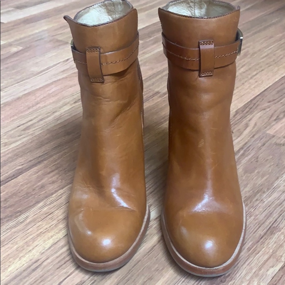 Brown leather designer COACH boots
